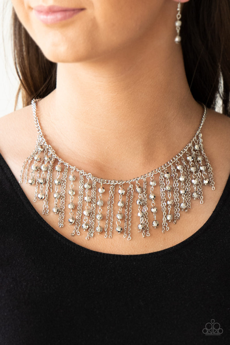 Rebel Remix Silver Necklace Charms Paparazzi Bling