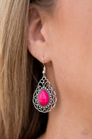 Flirty Finesse - Pink Earrings