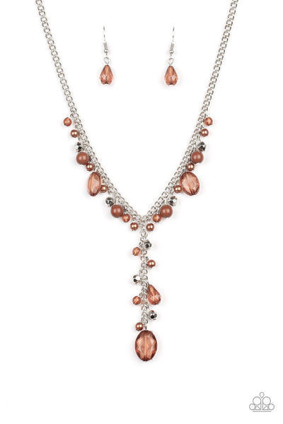 Crystal Couture - Brown Necklace
