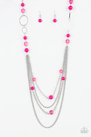 Bubbly Bright - Pink Necklace