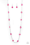 Glassy Glamorous - Pink Necklace