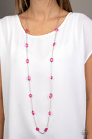 Glassy Glamorous - Pink Necklace