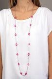 Glassy Glamorous - Pink Necklace