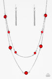 Raise Your Glass - Red Necklace