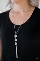 Triple Shimmer - White Necklace