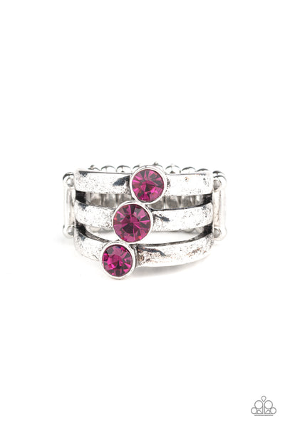 Triple The Twinkle - Pink Ring