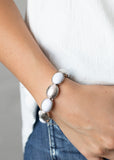 Decadently Dewy - White Bracelet