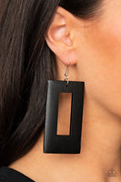 Totally Framed - Black Earrings