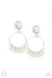 Seize Your Moment - White Clip-On Earrings