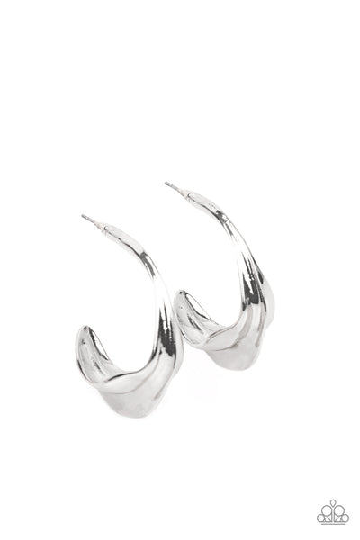 Modern Meltdown - Silver Earrings