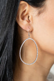 OVAL-ruled! - White Earrings