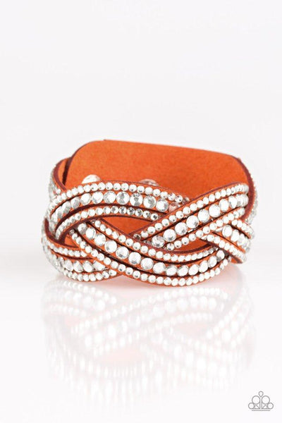 Bring on the Bling - Orange Wrap Bracelet